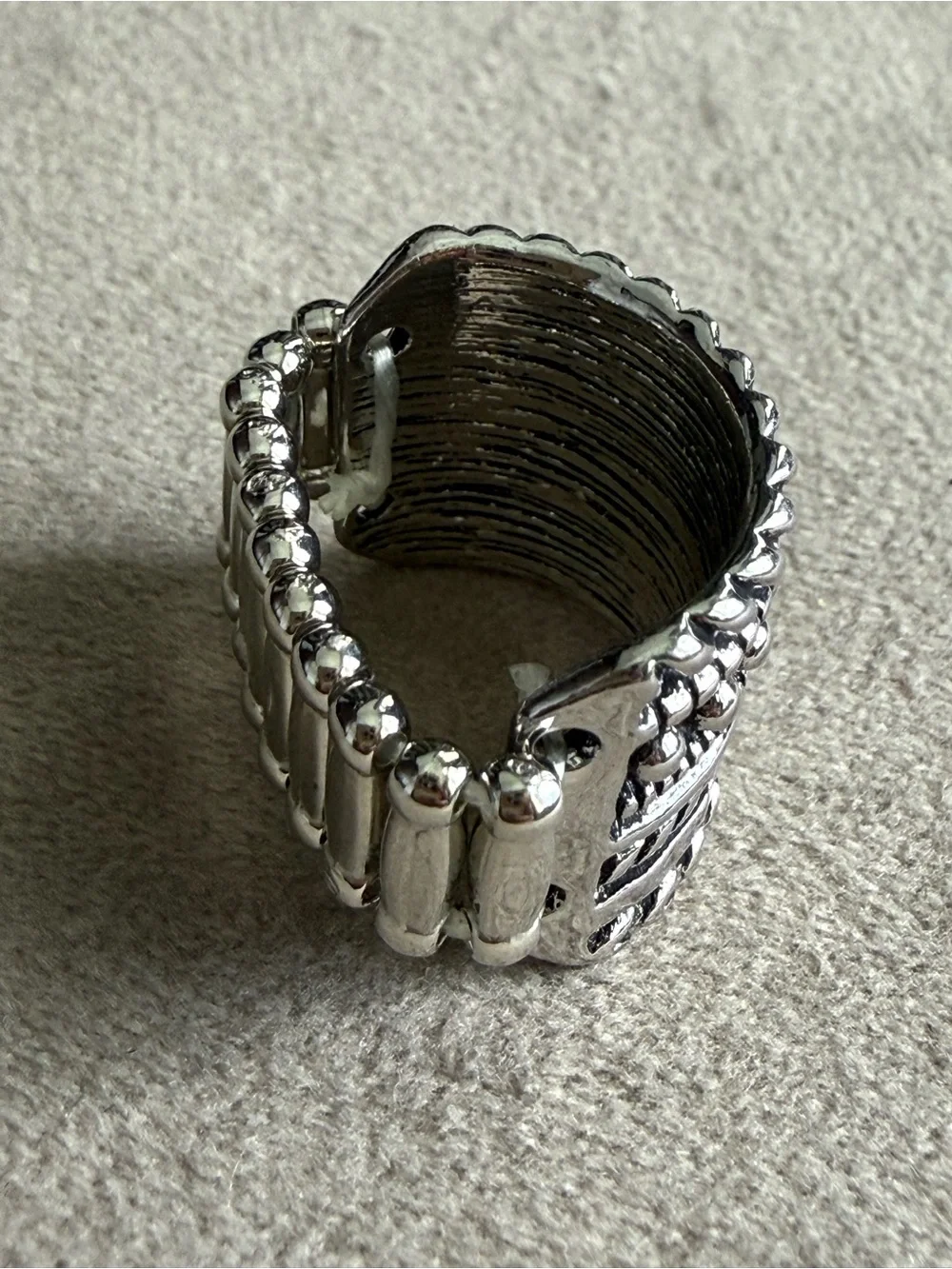Sterling-Style Multi-Row Silver Band Ring - Silver